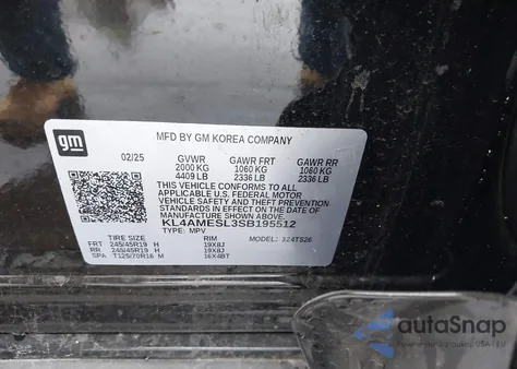 2025 Buick Encore Gx Sport Touring Awd from USA, damaged, VIN KL4AMESL3SB195512